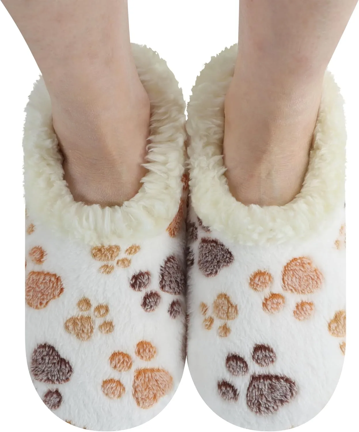 Snoozies Slipper Socks for Women Indoor, Cozy Sherpa-Lined Womens Slippers Non-Skid, Ladies Gifts
