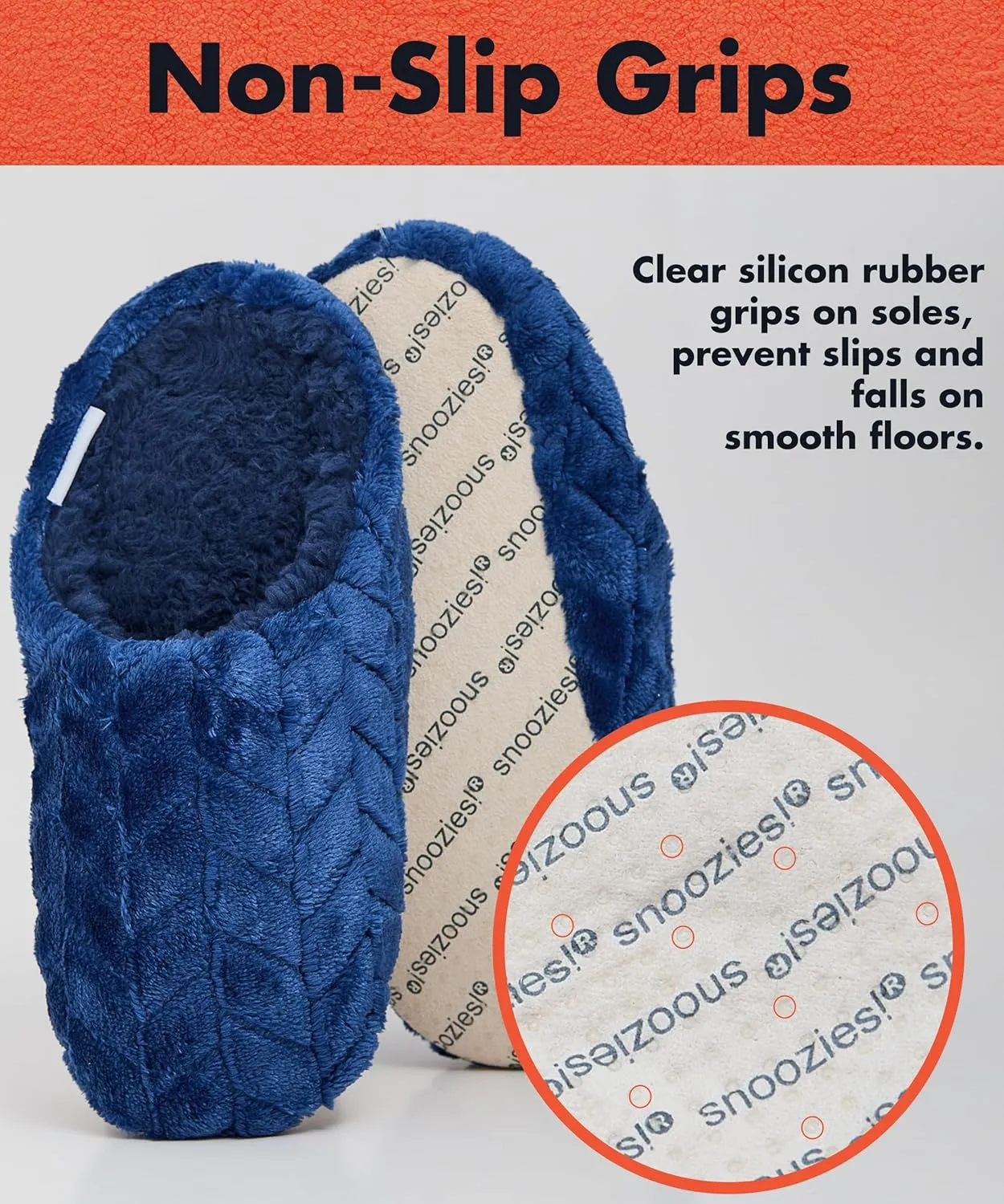 Snoozies Women's Chevron Scuff Slippers - Indoor Fuzzy Slippers with Non-Skid Sole, Cozy Comfort for Women
