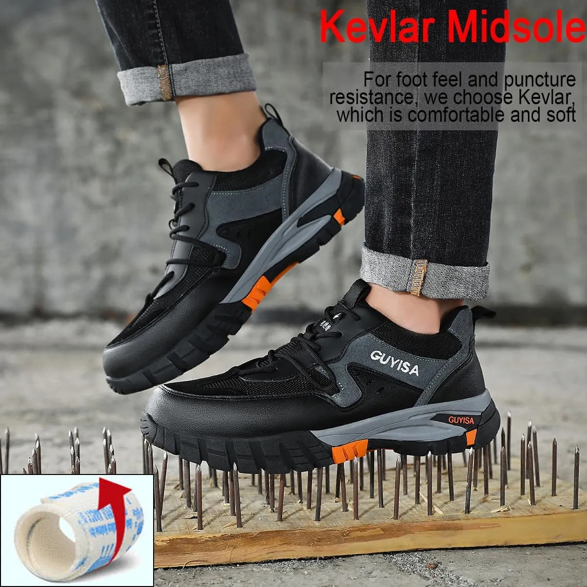 Steel Toe Safety Shoes for Men Non Slip Breathable Industrial Composite Toe Shoes Work Boots