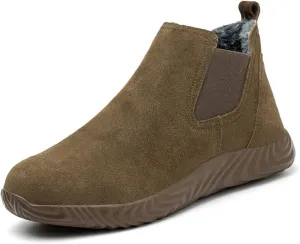 Steel Toe Work Boots for Men,Slip-on Work Boots,Men's Industrial & Construction Shoes,Waterpoof Safety Boots,Non-slip,Comfortable,Lightweight