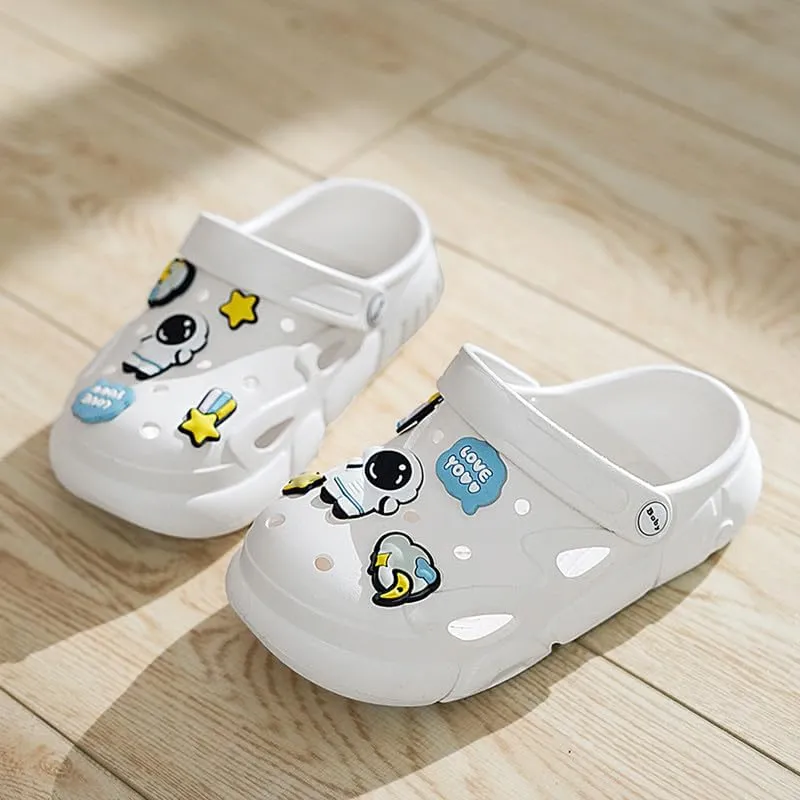 Summer Garden Shoes for Boys and Girls Unisex Pattern EVA Children's Shoes Lining Clog Kid Slippers