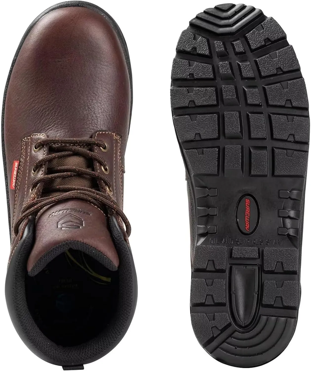 SUREWAY Mens Waterproof Soft/Steel Toe Work Boots/Shoes for Men,Full-Grain Leather,Oil/Slip Resistant,Lightweight,Anti-Fatigue for Standing/Walking All Day Long