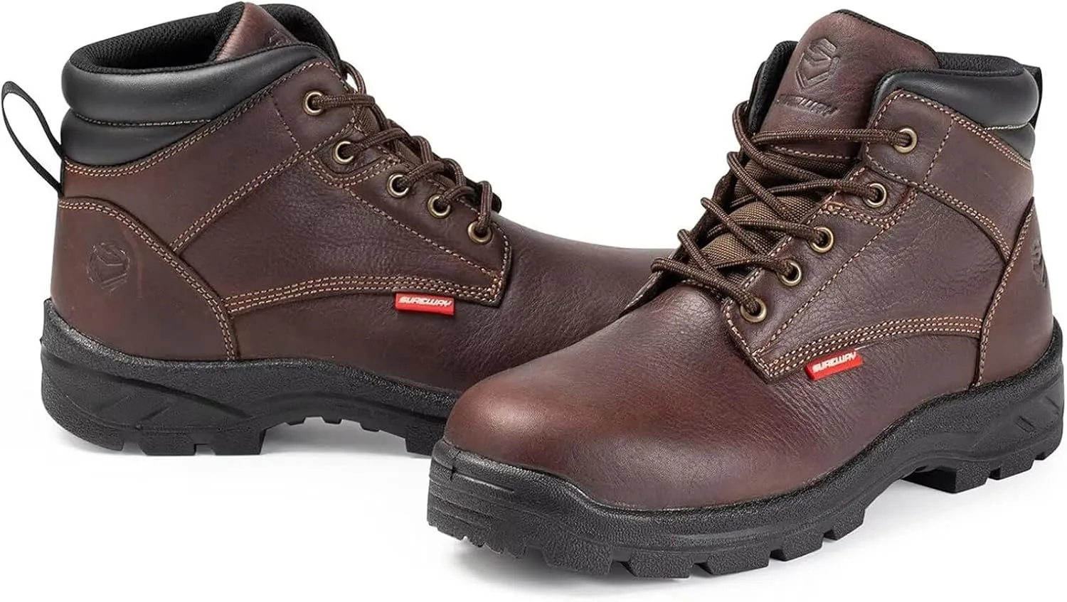SUREWAY Mens Waterproof Soft/Steel Toe Work Boots/Shoes for Men,Full-Grain Leather,Oil/Slip Resistant,Lightweight,Anti-Fatigue for Standing/Walking All Day Long