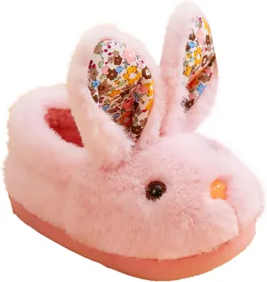 Toddler Girls Boys Home Slippers Fuzzy Warm Winter Indoor Bunny Slipper Kids Flat Lightweight Plush Shoes