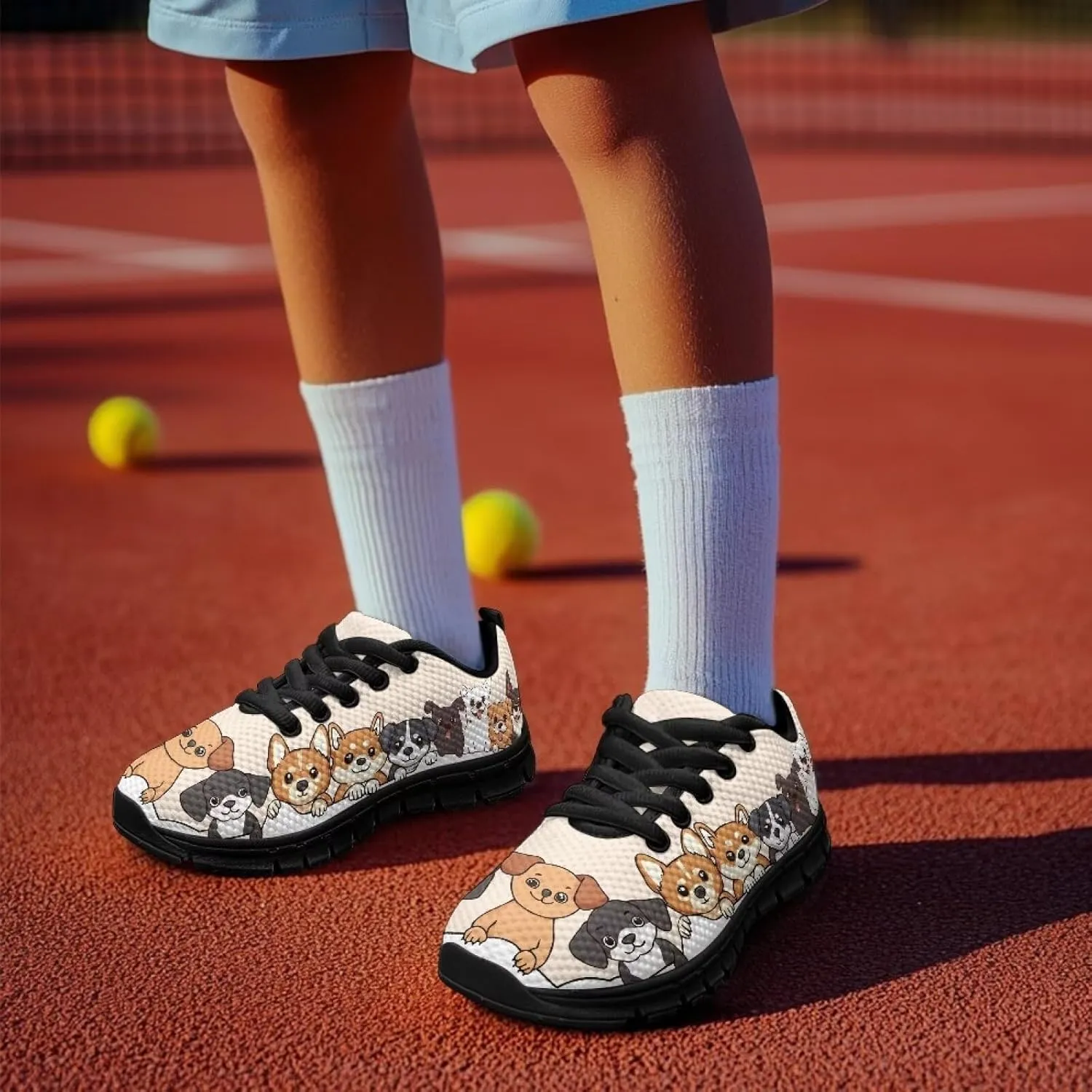 Toddler Kid's Cute Lightweight Running Athletic Shoes Non Slip Casual Walking Shoe Lace-Up Low Top Sneakers Outdoor