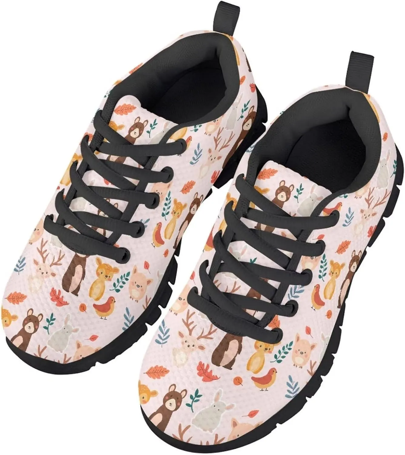 Toddler Kid's Cute Lightweight Running Athletic Shoes Non Slip Casual Walking Shoe Lace-Up Low Top Sneakers Outdoor