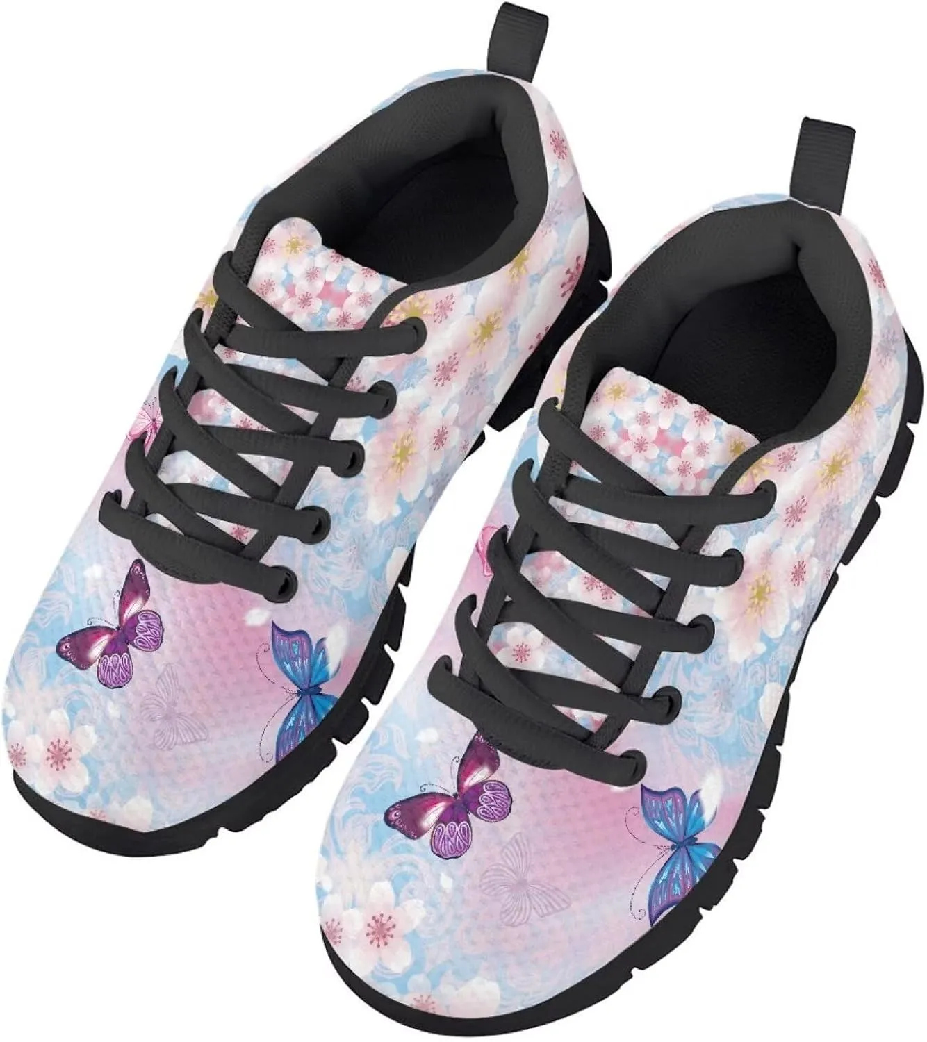 Toddler Kid's Cute Lightweight Running Athletic Shoes Non Slip Casual Walking Shoe Lace-Up Low Top Sneakers Outdoor