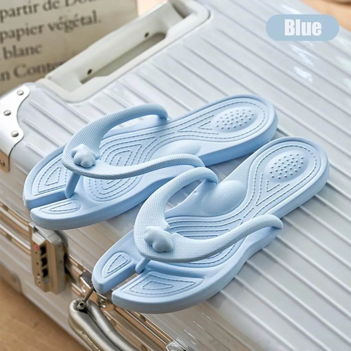 Travel Flip-Flop for Women and Men, Portable Foldable Slippers Soft Comfy Non-Slip Quick Dry House Bathroom Shower Shoes Spa Gym Swimming Sandals Beach