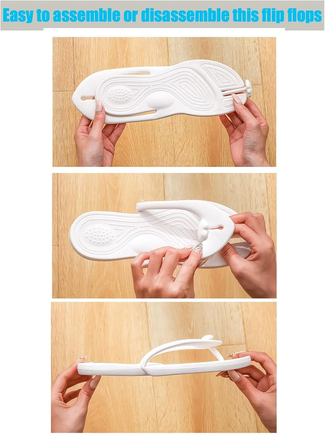 Travel Flip-Flop for Women and Men, Portable Foldable Slippers Soft Comfy Non-Slip Quick Dry House Bathroom Shower Shoes Spa Gym Swimming Sandals Beach