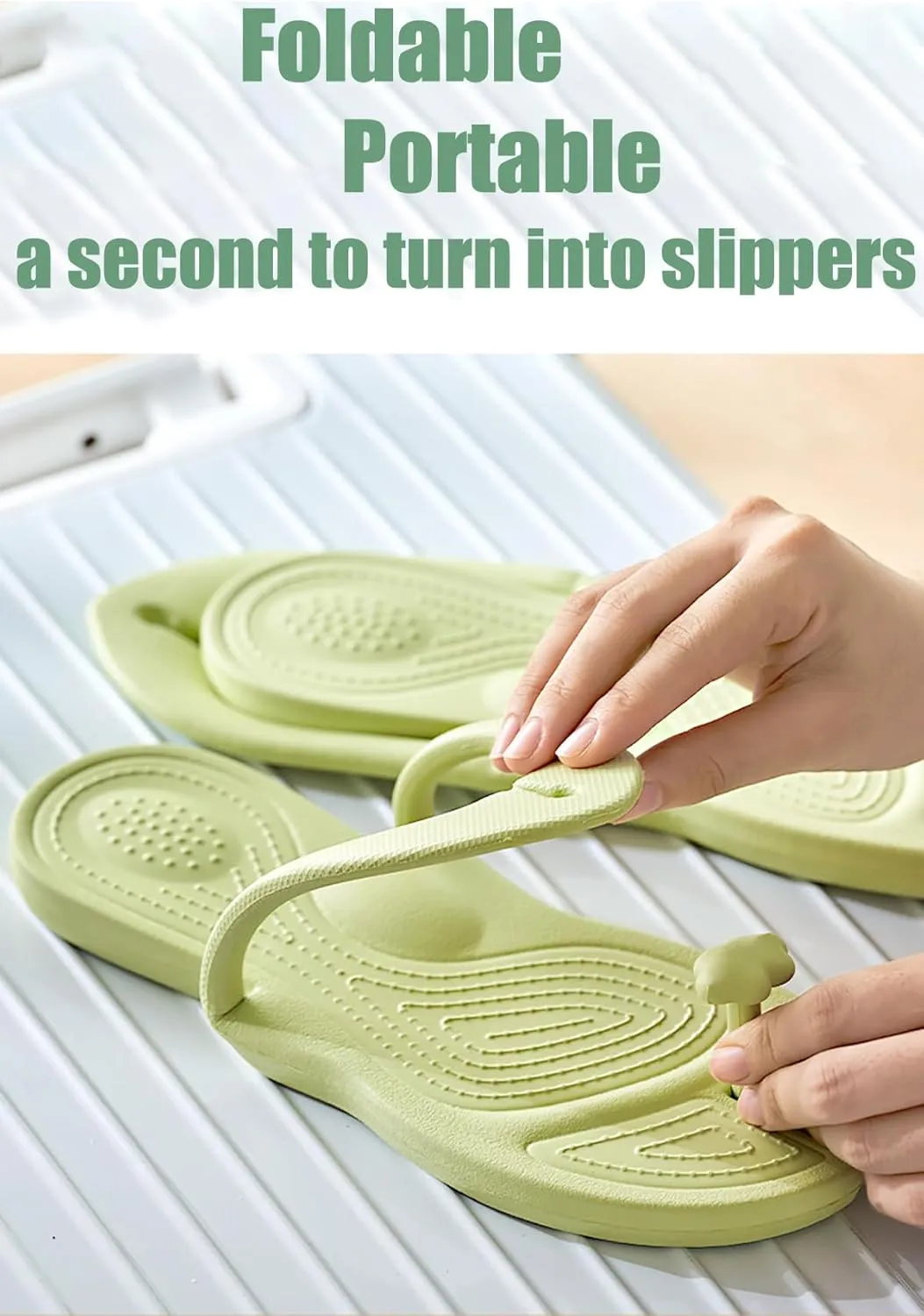Travel Flip-Flop for Women and Men, Portable Foldable Slippers Soft Comfy Non-Slip Quick Dry House Bathroom Shower Shoes Spa Gym Swimming Sandals Beach