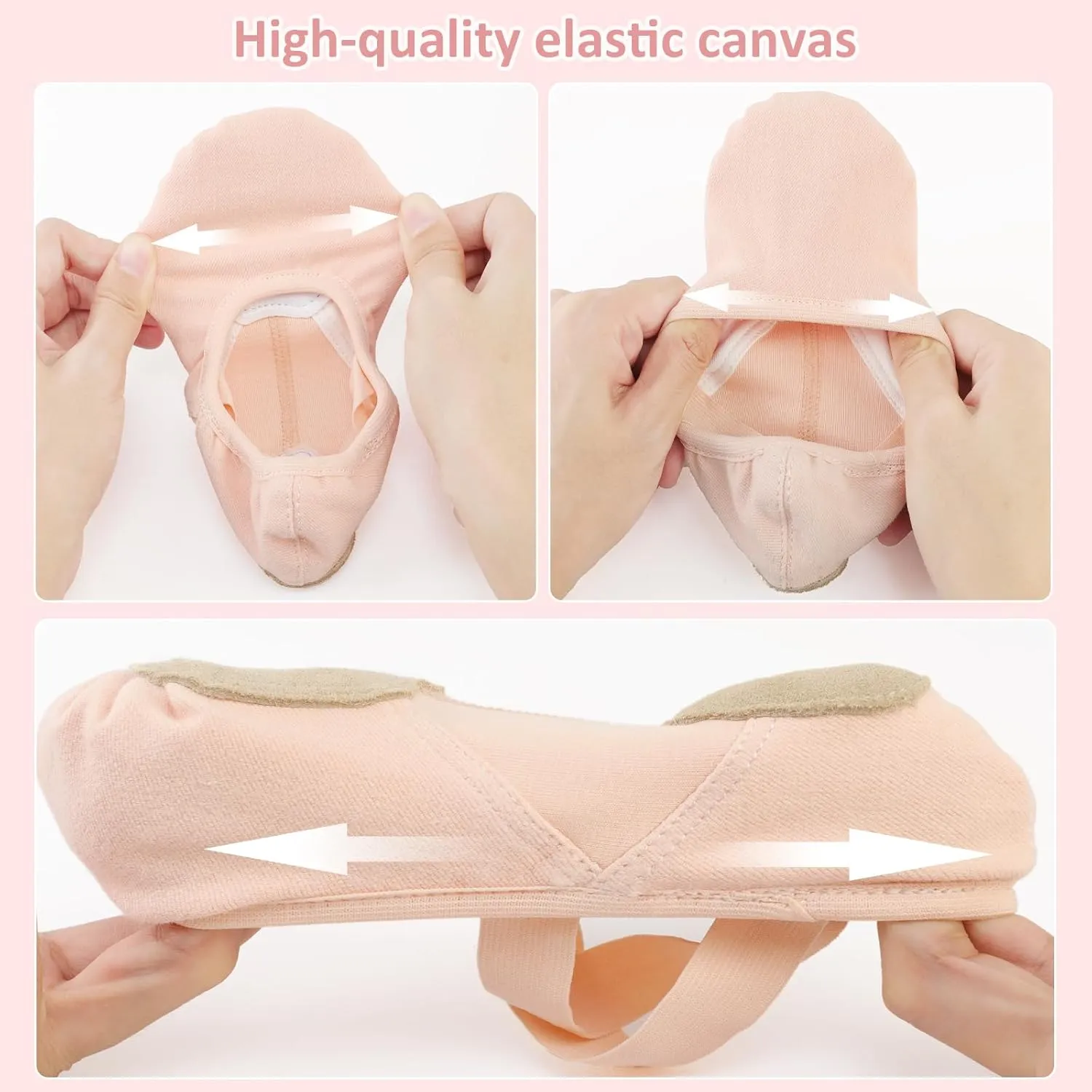 TXJ Sports Ballet Shoes for Girls Highly Stretch Ballet Slippers Split Sole Women Dance Shoes Flats for Yoga Gymnastics Performance