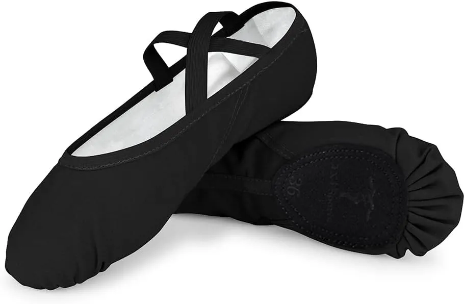 TXJ Sports Ballet Shoes for Women Girls, Women's Ballet Slipper Canvas Dance Shoes Split Sole Yoga Dance Flats