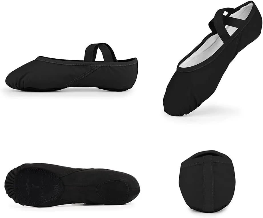 TXJ Sports Ballet Shoes for Women Girls, Women's Ballet Slipper Canvas Dance Shoes Split Sole Yoga Dance Flats