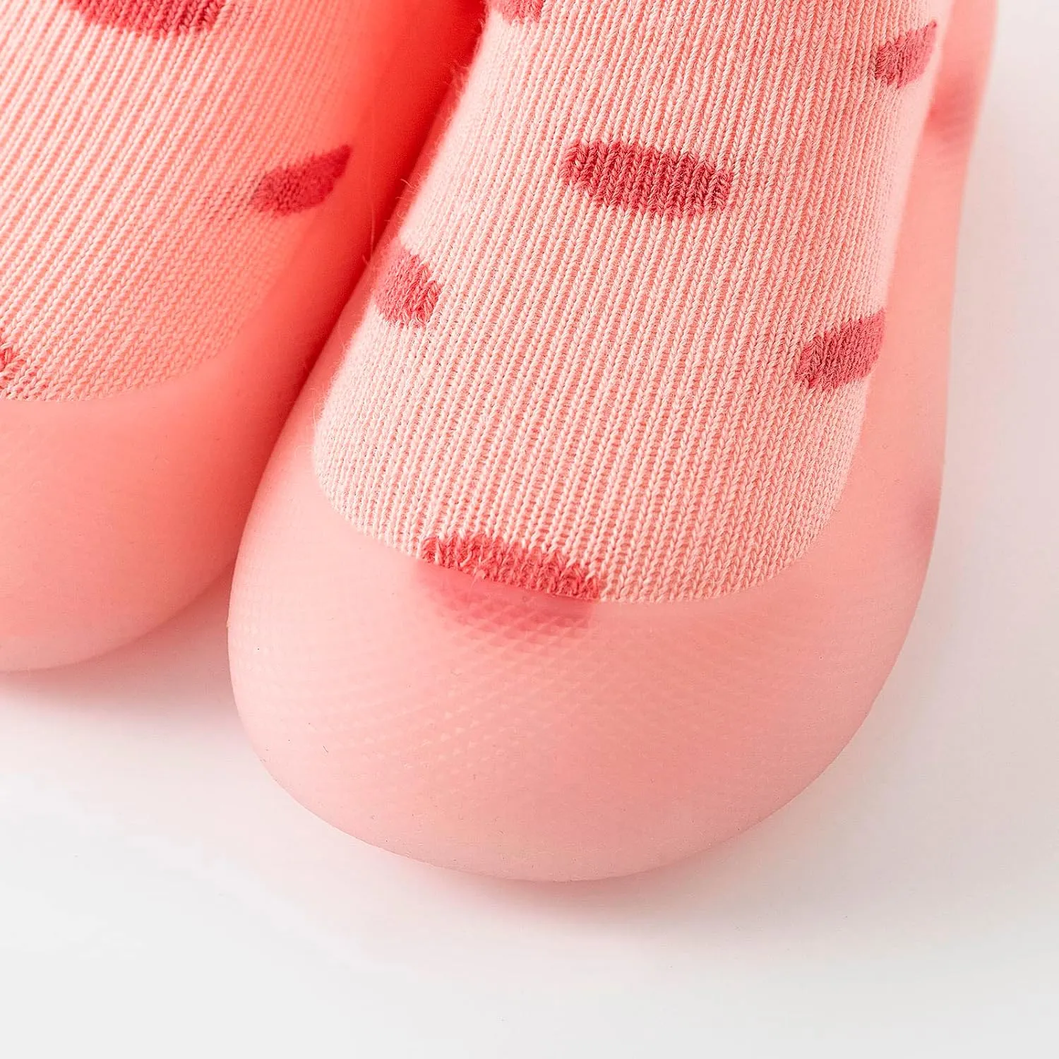 Unisex Baby Indoor Knit Shoes, Boys Girls Breathable Sock Shoes Rubber Sole Cotton Slip-On First Walking Shoes