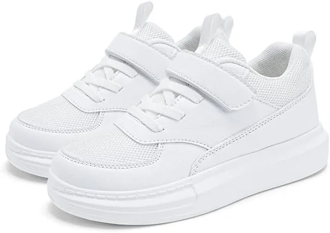 Unisex Children's Leather Lightweight Breathable Sports Running Shoes Simple Hundred Boys Girls Small White Sports Shoes Children's Shoes