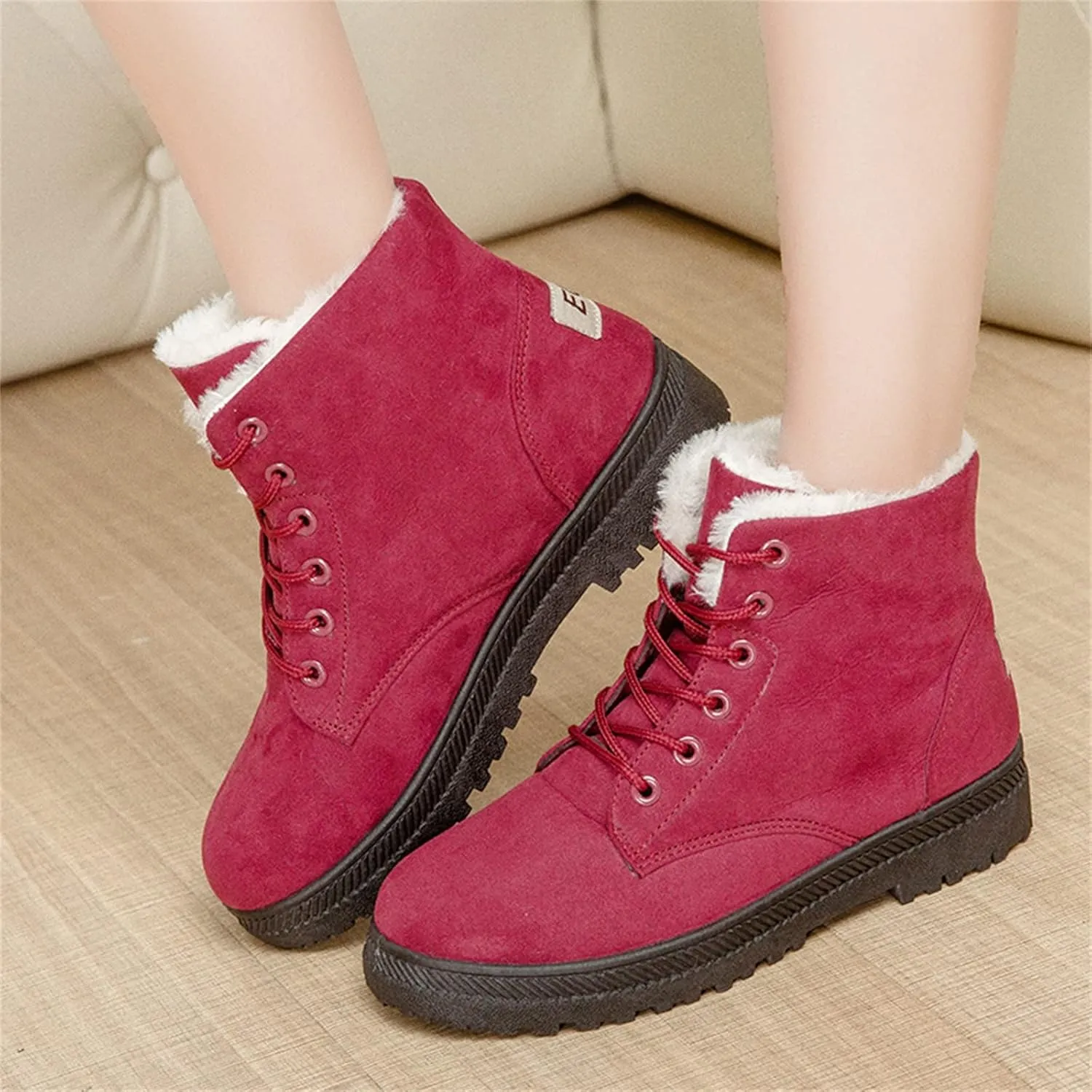 Winter Boots for Women Fleece Snow Warm Ankle Platform Boots Non-slip Boots Cold Resistant Outdoor Shoes