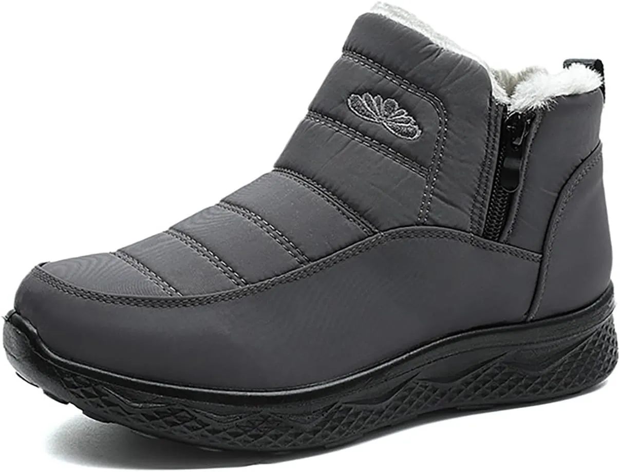 Women Snow Boots Waterproof Women's Fleece Lined Snow Boots Womens with Warm Fur Lining Barefoot Shoes Grounded Footwear Hiking Mens Running Shoes Men Snow Booties