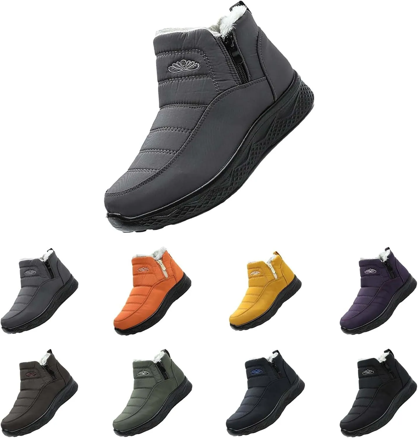 Women Snow Boots Waterproof Women's Fleece Lined Snow Boots Womens with Warm Fur Lining Barefoot Shoes Grounded Footwear Hiking Mens Running Shoes Men Snow Booties