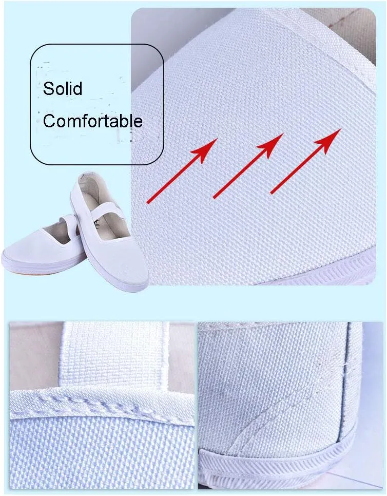 Women White Canvas Nurse Dance Shoes