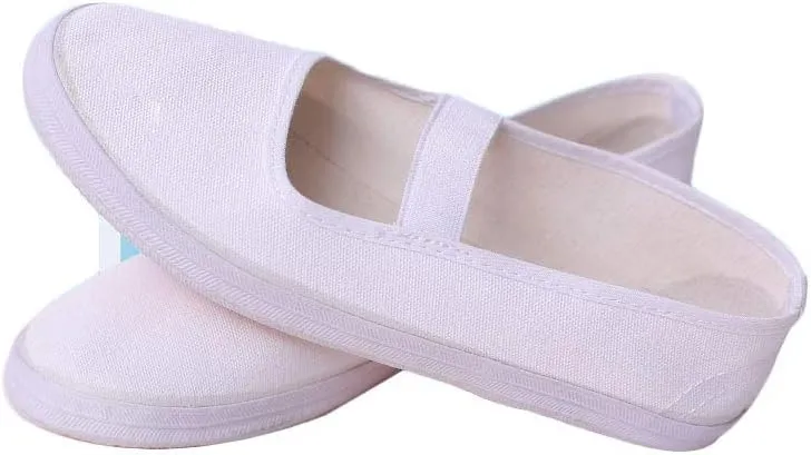 Women White Canvas Nurse Dance Shoes