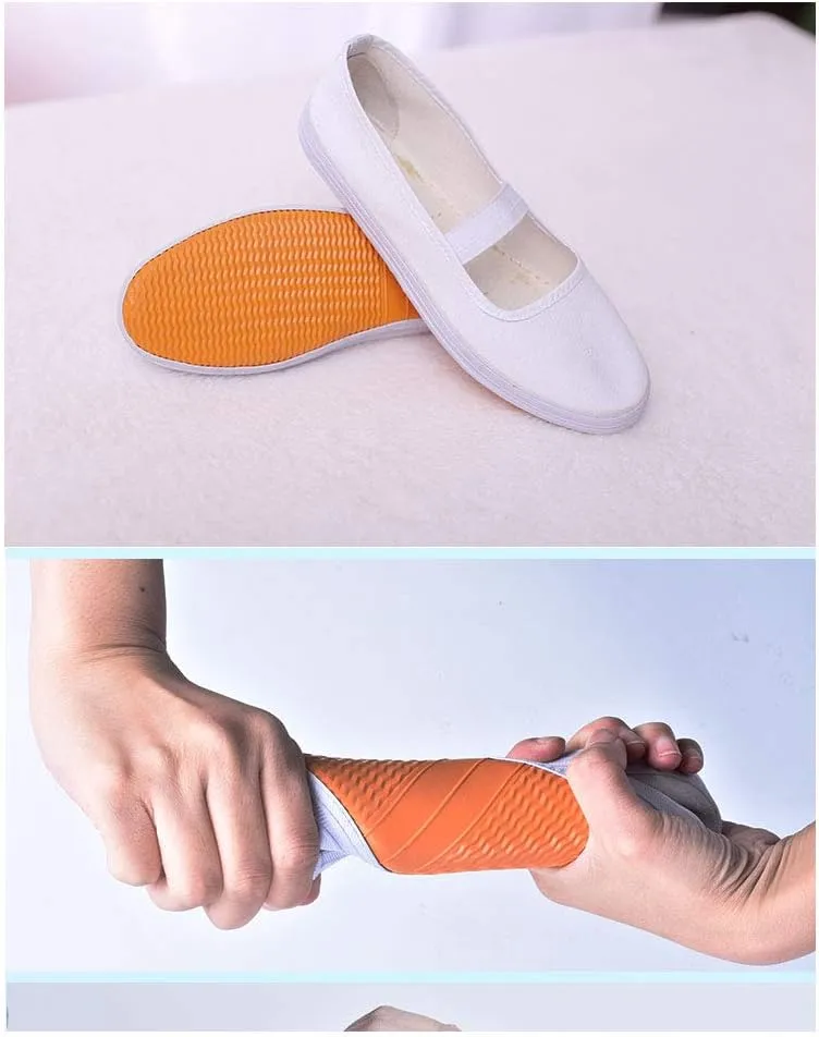 Women White Canvas Nurse Dance Shoes