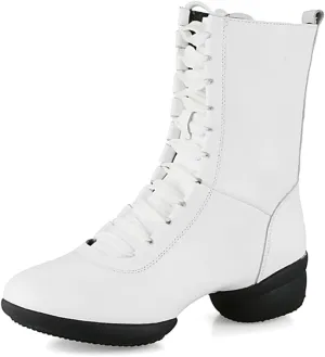 Women's Jazz Shoes Lace-Up Dancing Sneakers Breathable Casual Ladies Split Sole Walking Dance Shoes