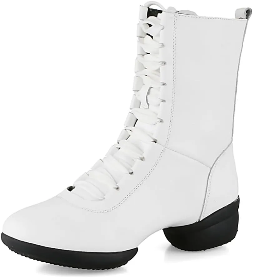 Women's Jazz Shoes Lace-Up Dancing Sneakers Breathable Casual Ladies Split Sole Walking Dance Shoes