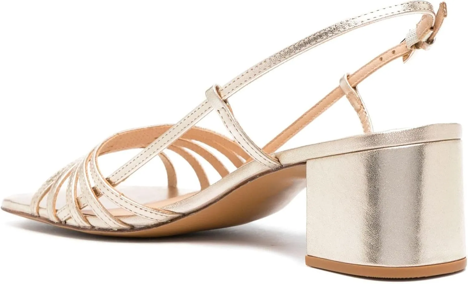 Women's Metallic Heeled Sandals Square Open Toe Gladiator Chunky Block Heels Ankle Strap Sandal for Wedding Party Daily Wear