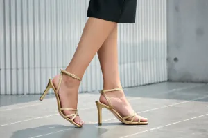 Womens Sandals,Heels of Women, Open Toe Strappy Sandals Ankle Strap High Heel Sandals for Wedding Party Daily Wear