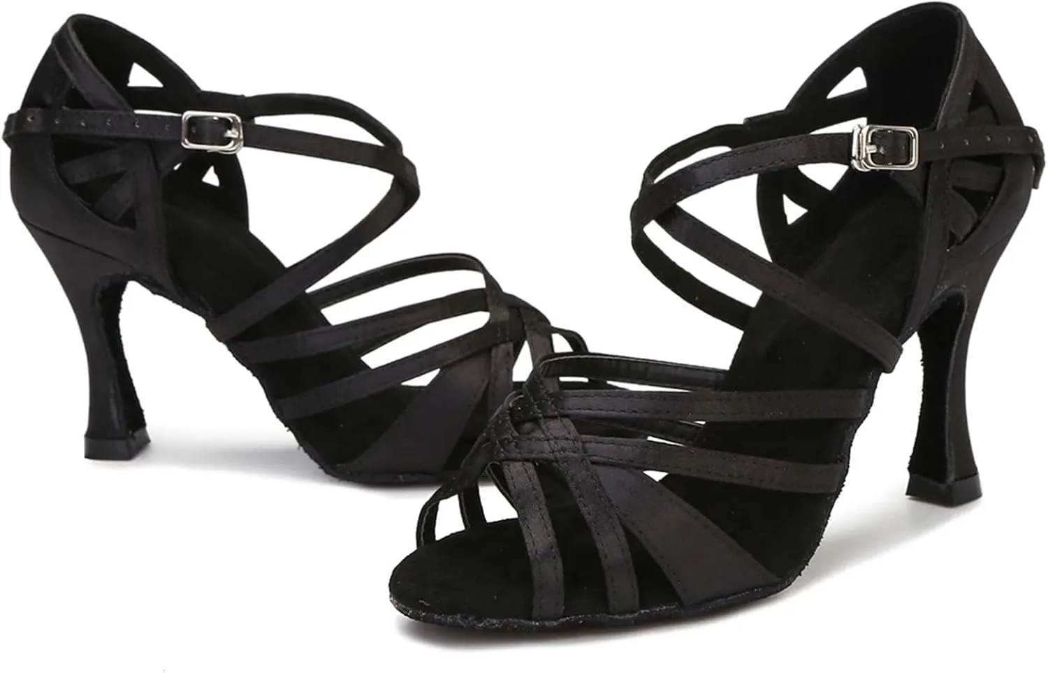 Women's Silk Satin Rehearsal Sneakers - Reinforced Heels for Studio Practice Sessions (8CM/3.15")