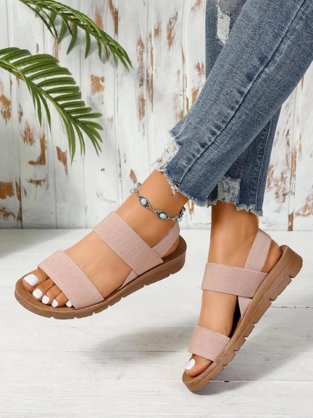 Women's Summer 2025 Fashion Slingback Sandals for Women Casual Comfort Sandals for Outdoor Beach Parties Girl's Simple Walking Shoes Back To School Sandalias Para Mujer Vacation Outfits