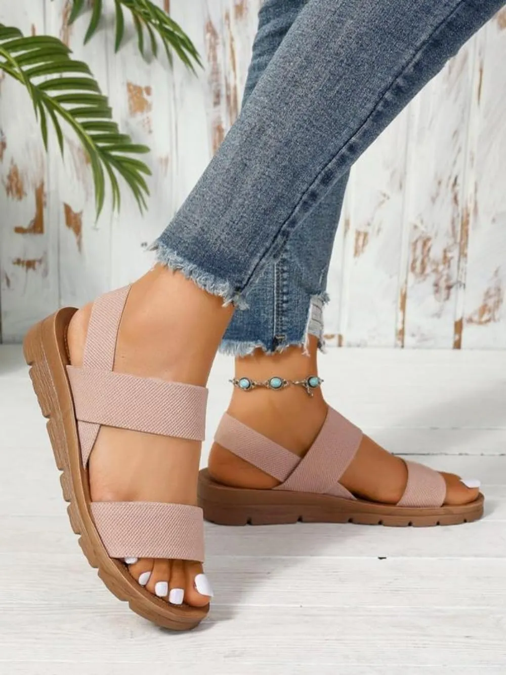 Women's Summer 2025 Fashion Slingback Sandals for Women Casual Comfort Sandals for Outdoor Beach Parties Girl's Simple Walking Shoes Back To School Sandalias Para Mujer Vacation Outfits