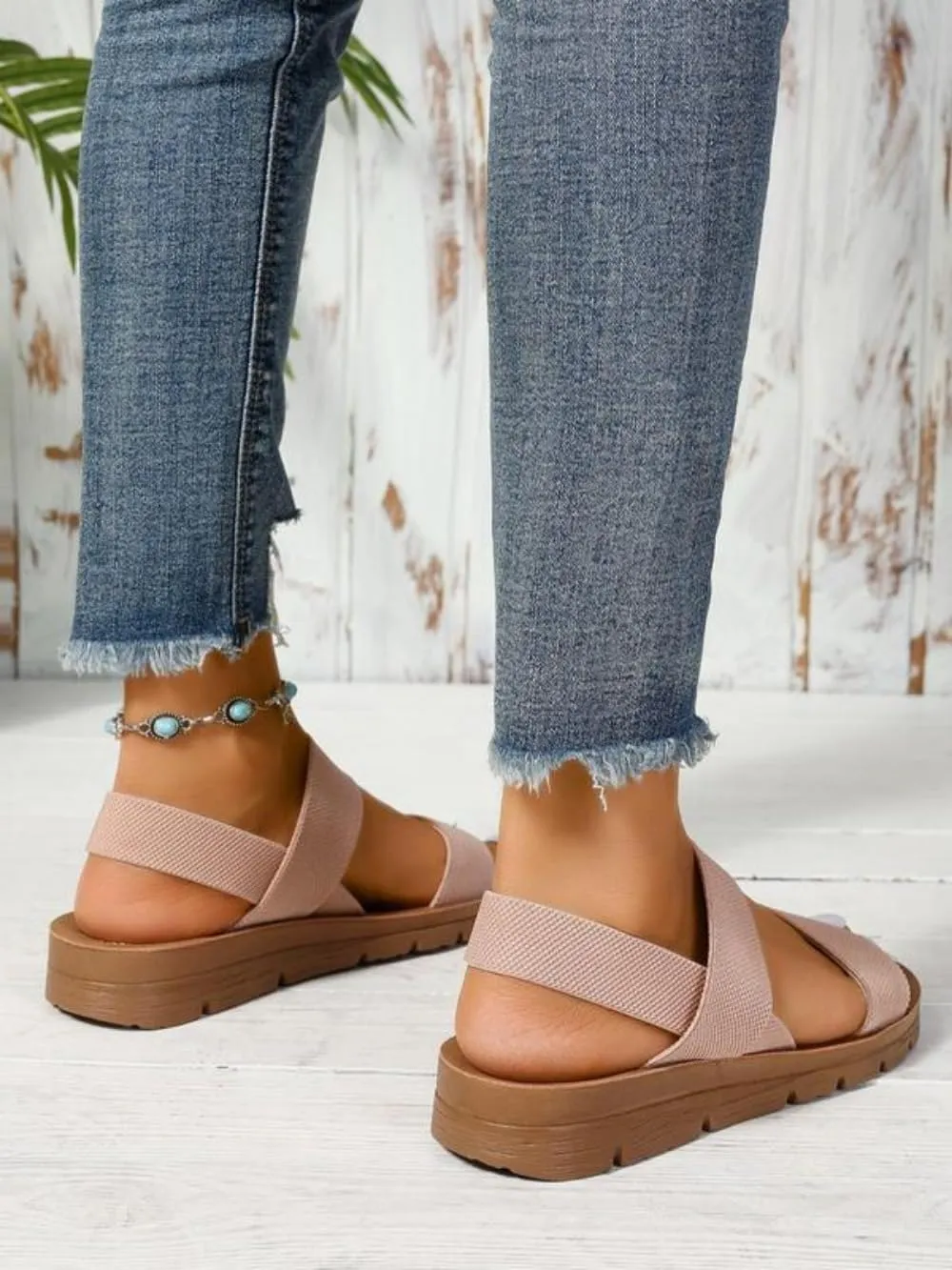 Women's Summer 2025 Fashion Slingback Sandals for Women Casual Comfort Sandals for Outdoor Beach Parties Girl's Simple Walking Shoes Back To School Sandalias Para Mujer Vacation Outfits