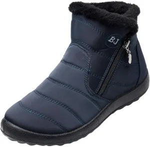 Womens Winter Wide Toe Box Plush Lined Snow Boots Waterproof Non-Slip Ankle Booties