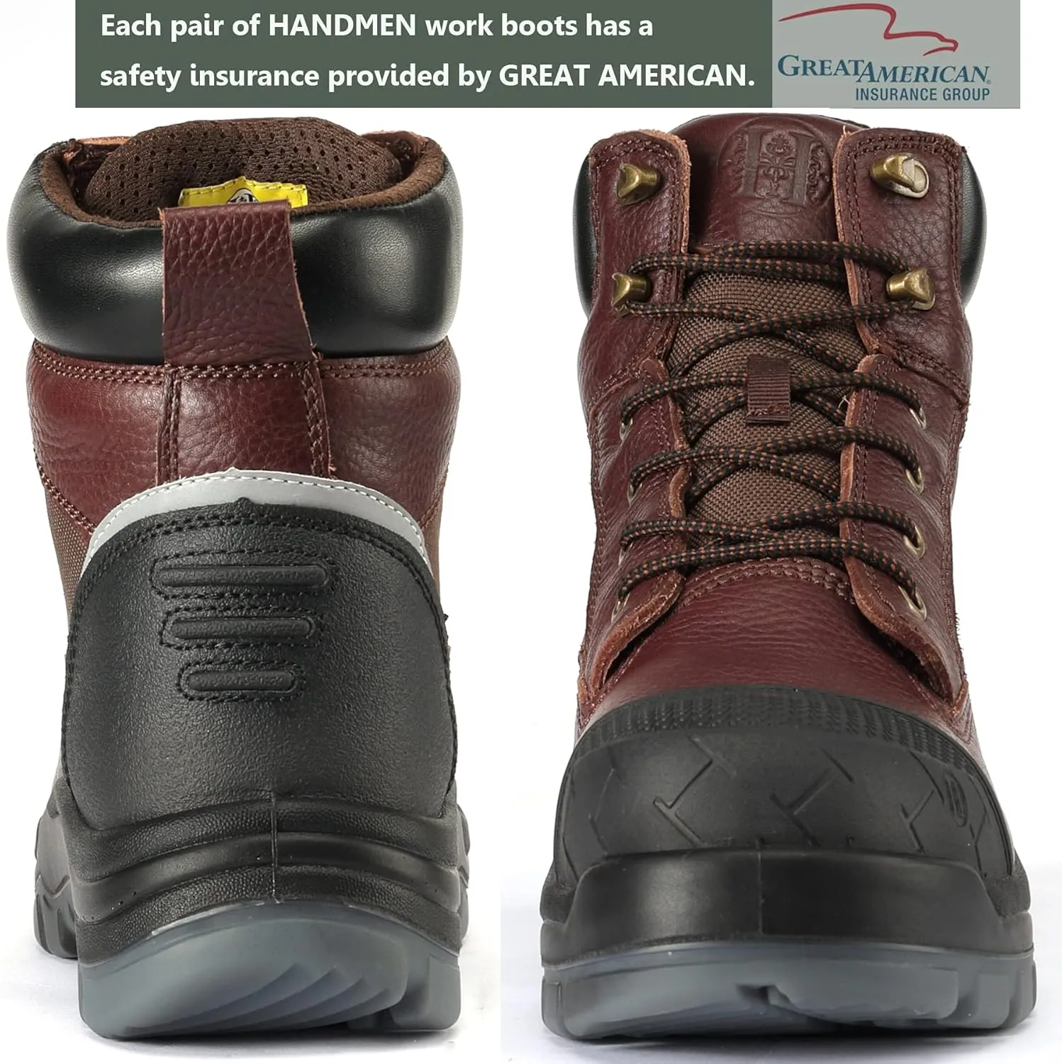 Work Boots for Men, 6" Composite Toe Waterproof Mens Work Boots, Non-Slip Puncture-Proof Safety Anti-Static Working Shoes 81N03