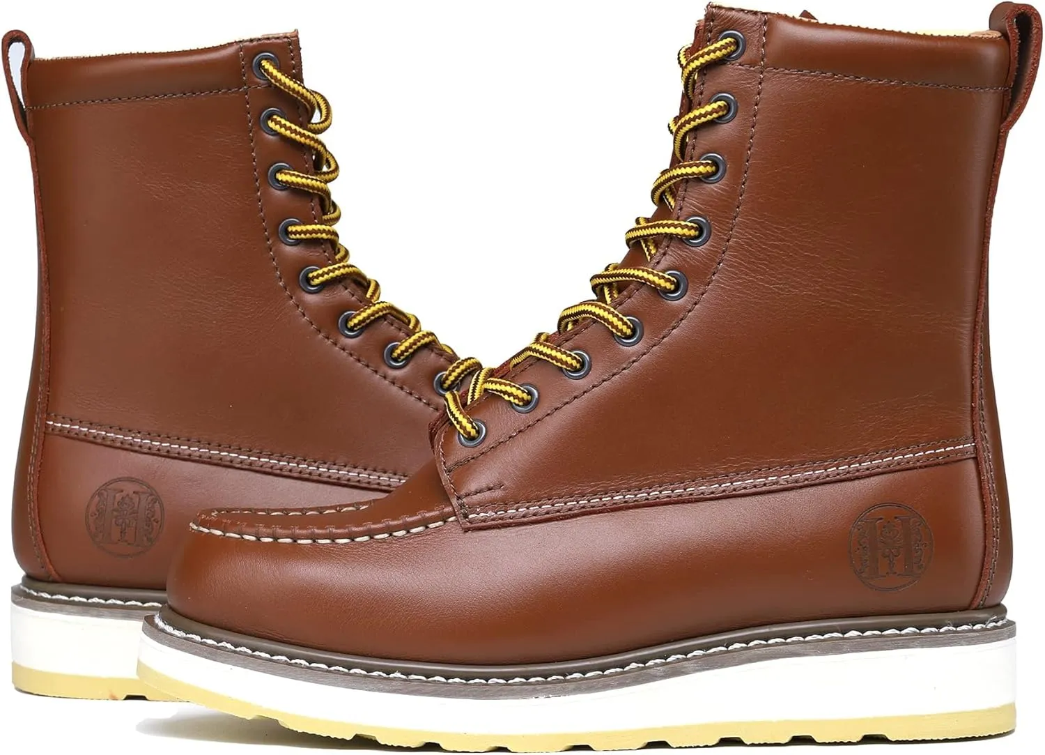 Work Boots for Men - 6" Composite/Soft Toe Mens Work Boots, Non-Slip Water Resistant EH Construction Work Shoes