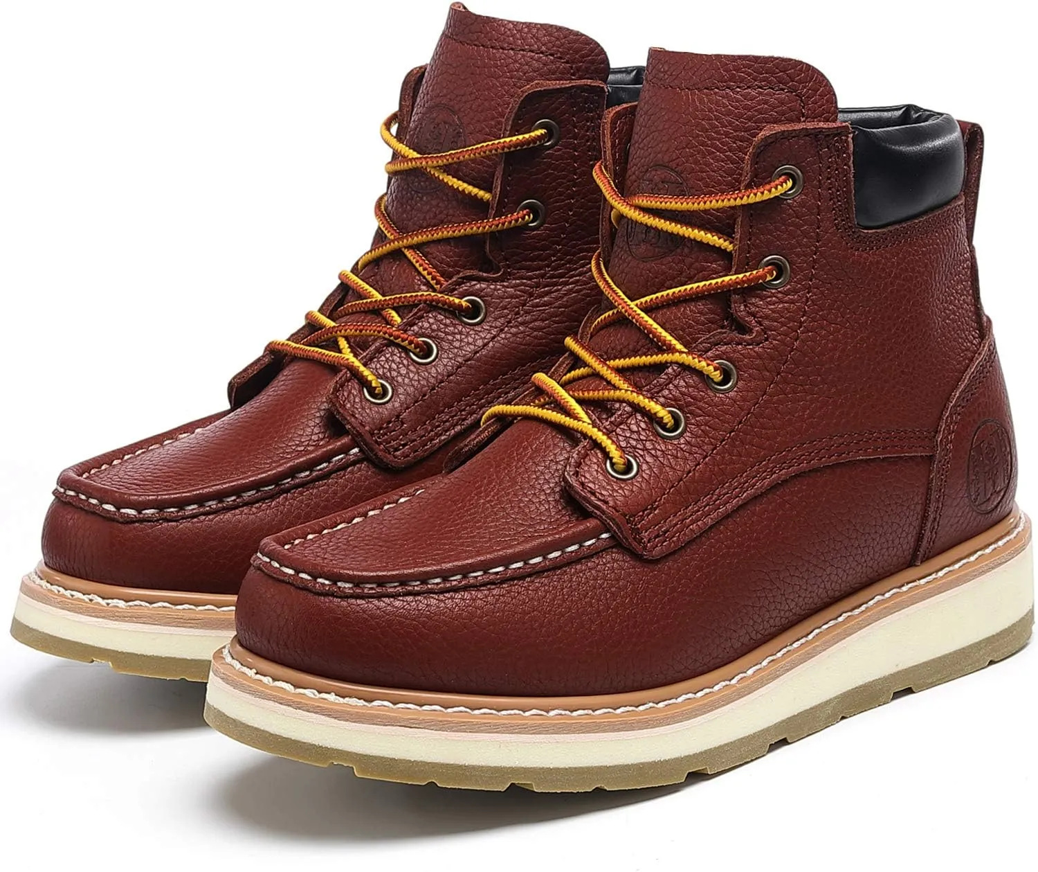 Work Boots for Men - 6" Composite/Soft Toe Mens Work Boots, Non-Slip Water Resistant EH Construction Work Shoes