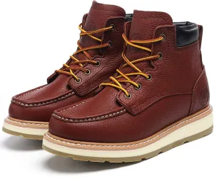 Work Boots for Men - 6" Composite/Soft Toe Mens Work Boots, Non-Slip Water Resistant EH Construction Work Shoes