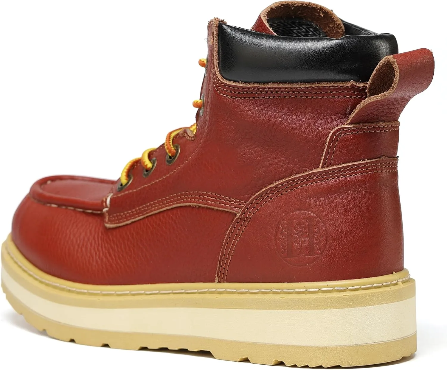 Work Boots for Men, 6" Soft/Composite Toe Slip Resistant Puncture-proof EH Moc Toe Men's Work Boots