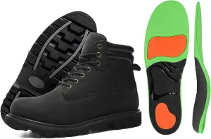 Work Boots for Men Steel Toe Goodyear Welt Construction Shoes 8, High Arch Support Orthotic Insoles Work Boots Shoes Inserts for Men and Women M